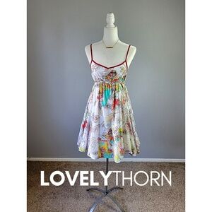 HAYDEN-HARNETT // ltd ed peacock feather print sundress adjustable straps